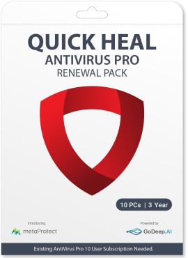 Renewal Quick Heal Antivirus Pro 10pc, 3year