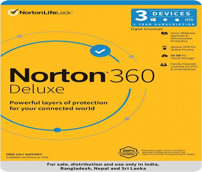 Norton 360 Deluxe 3 User 1 Year
