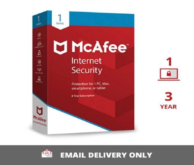 McAfee Internet Security 1 User 3 Year